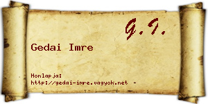 Gedai Imre névjegykártya